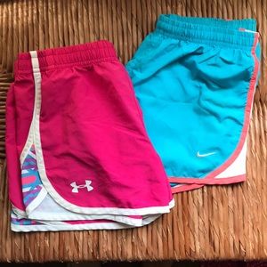 Under armour & Nike athletic running shorts lot